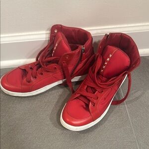 Prada Red High-Top Sneakers